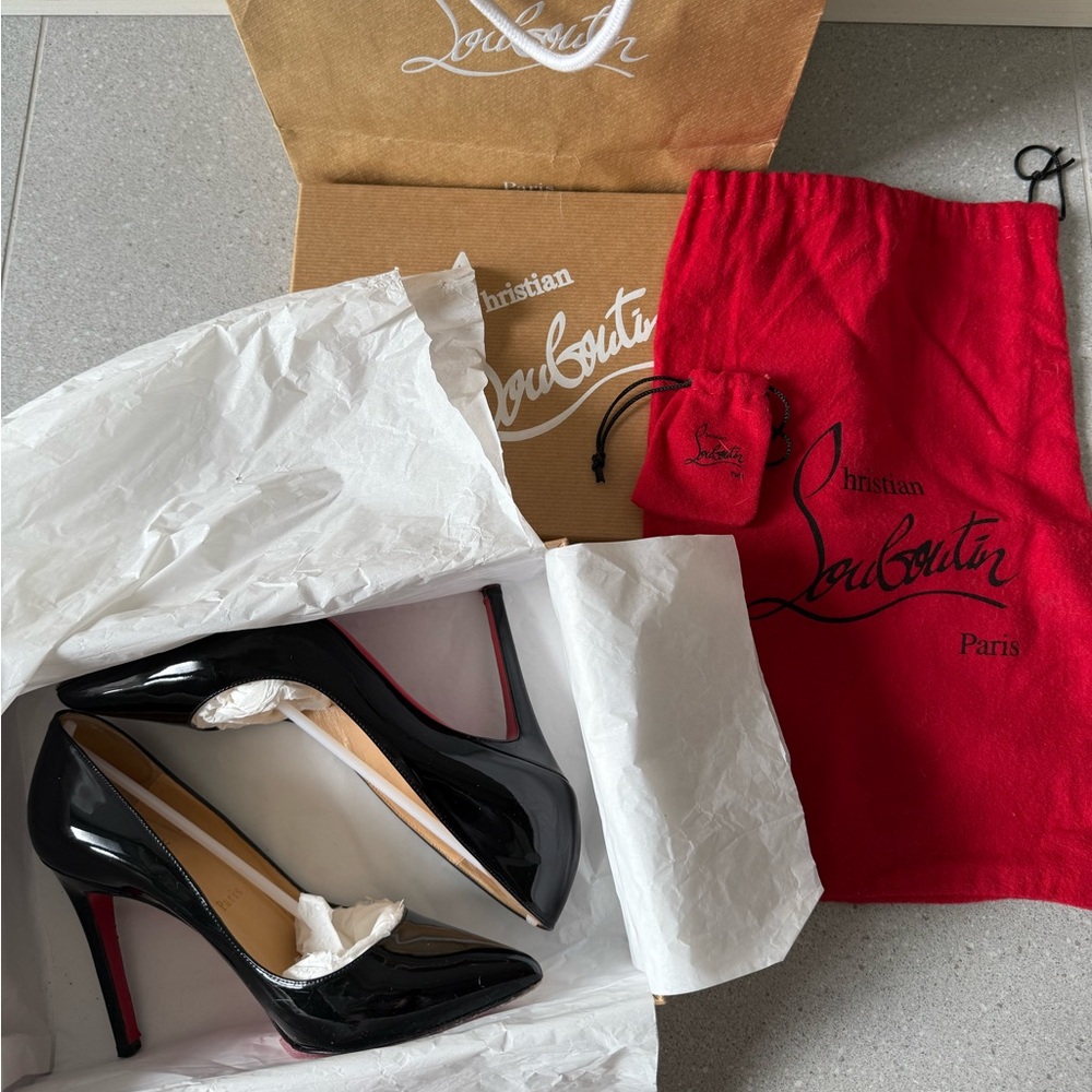 Christian Louboutin Pigalle Black Patent Leather Heels
